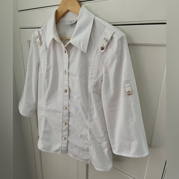 ST. JOHN SPORT By Marie Gray White Shirt/Jacket Sz. S cotton - Picture 5 of 10